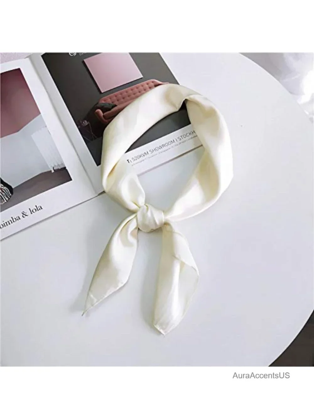 Square Fashion Scarves Set of 6 Silky Polyester Neck Scarf Handkerchief